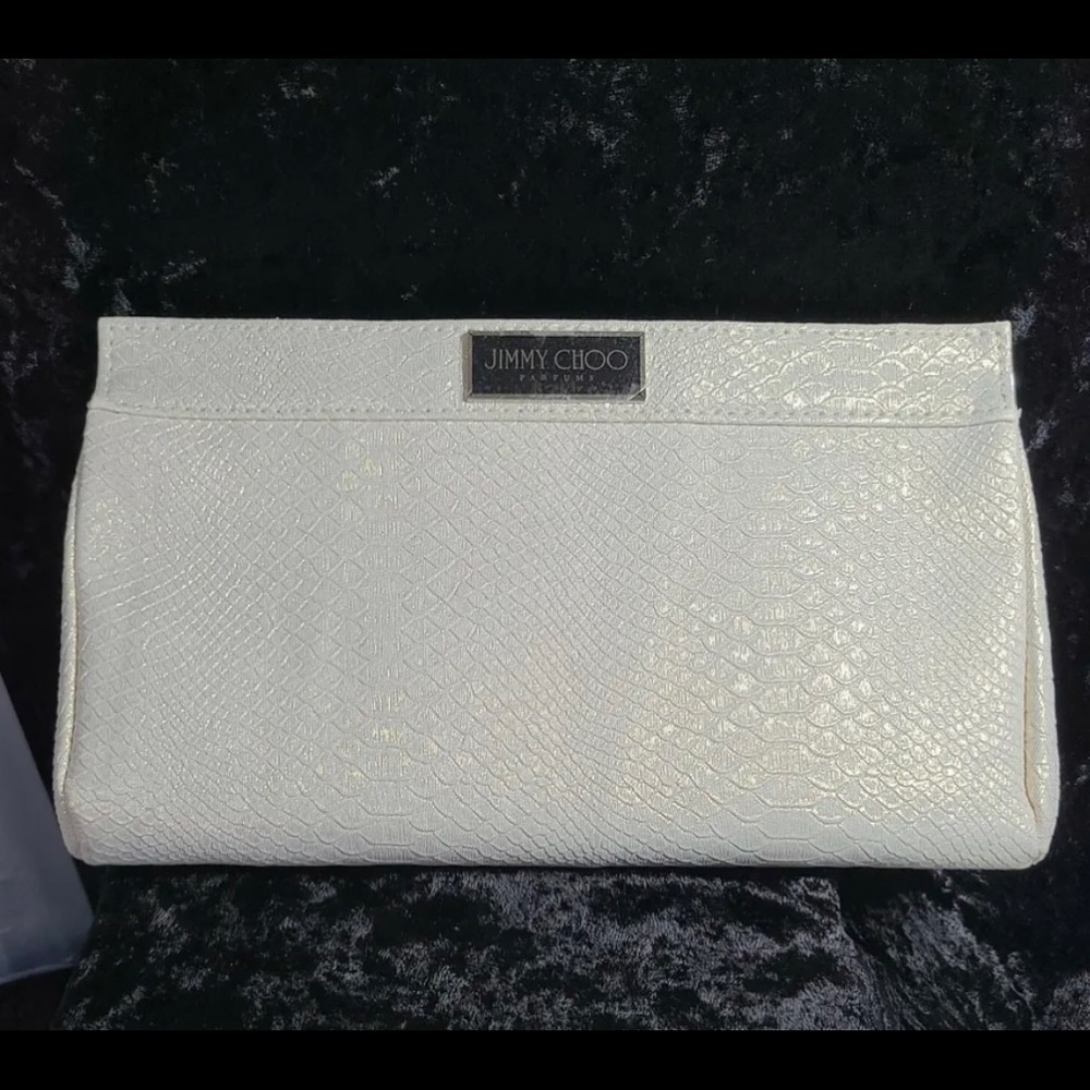 Jimmy Choo Parfums Evening Clutch Bag Purse Shimmery Gold Beige NEW